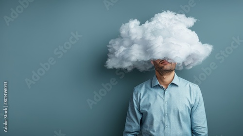   A man with his head tilted back  gazing up at a cloud  his eyes closed