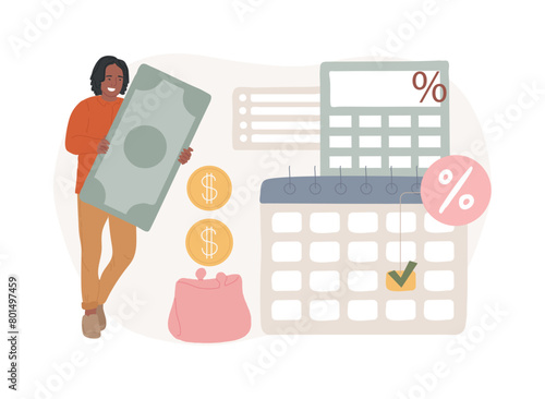 Early payment discount isolated concept vector illustration.