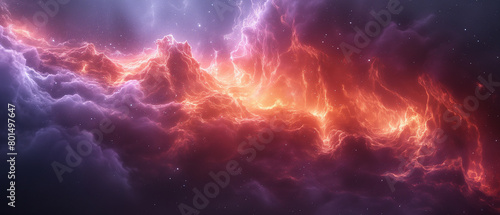 Vibrant Cosmic Nebula Art with Colorful Space Clouds © huehustle