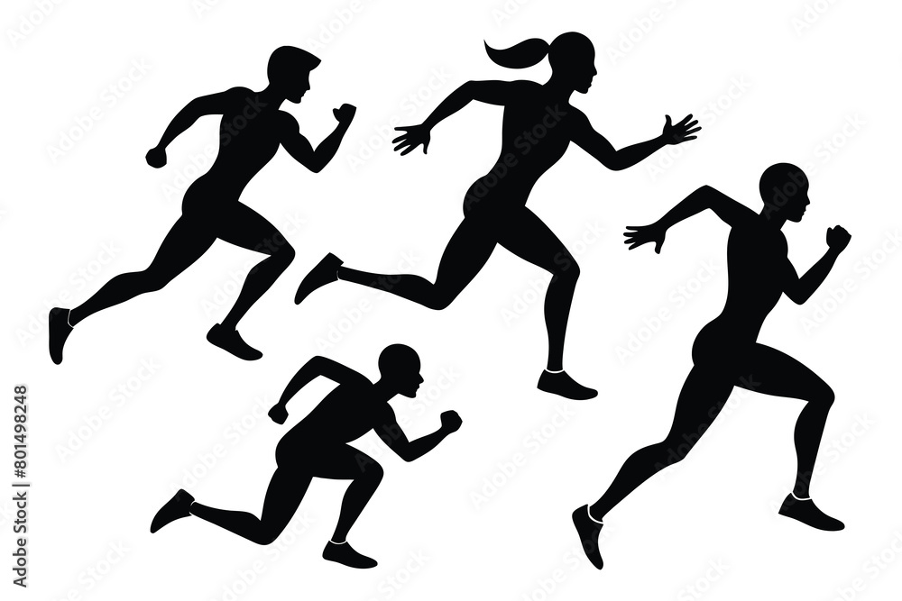 Running Silhouette collection vector illustration Running Silhouette collection vector illustration