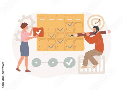Planning isolated concept vector illustration.
