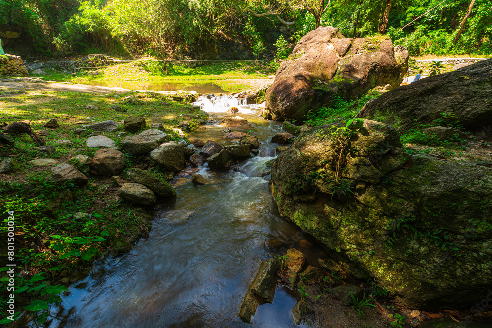 Huai Kaeo waterfall at Huai Kaeo waterfall National Park in tourist attraction with green forest nature in Chiang Mai,Thailand. Huai Kaeo waterfall at Huai Kaeo waterfall National Park in tourist attraction with green forest nature in Chiang Mai,Thailand.
