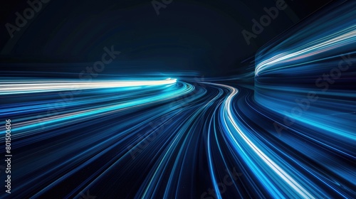 Blue light trails. Generative AI