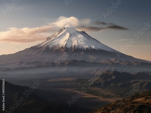 Huge mountain with inactive volcano  photo