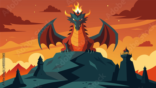 Towering over the landscape is a massive firebreathing dragon who guards the heart of the island daring anyone to challenge its fearsome power..