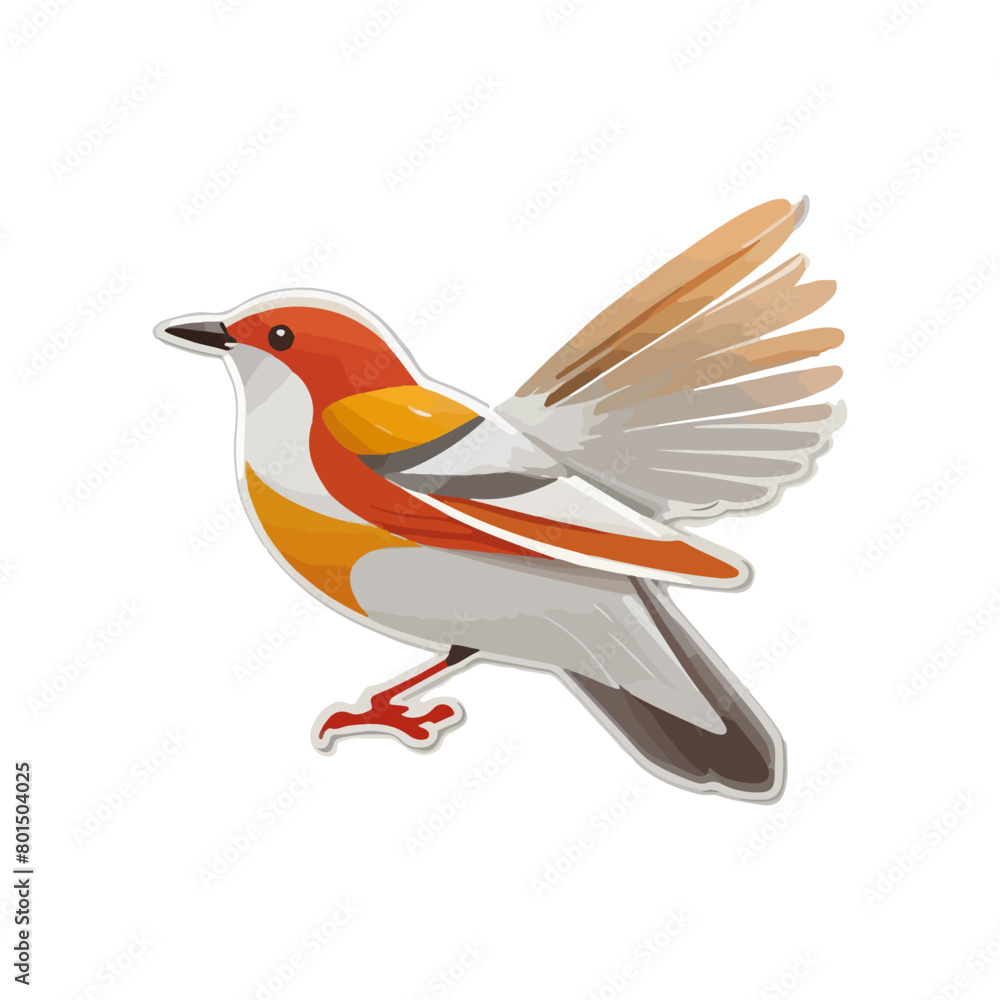 Obraz premium Colorfull bird sticker with vector design