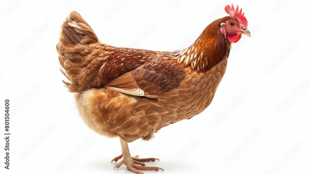 Fototapeta premium Isolated brown chicken. Generative AI
