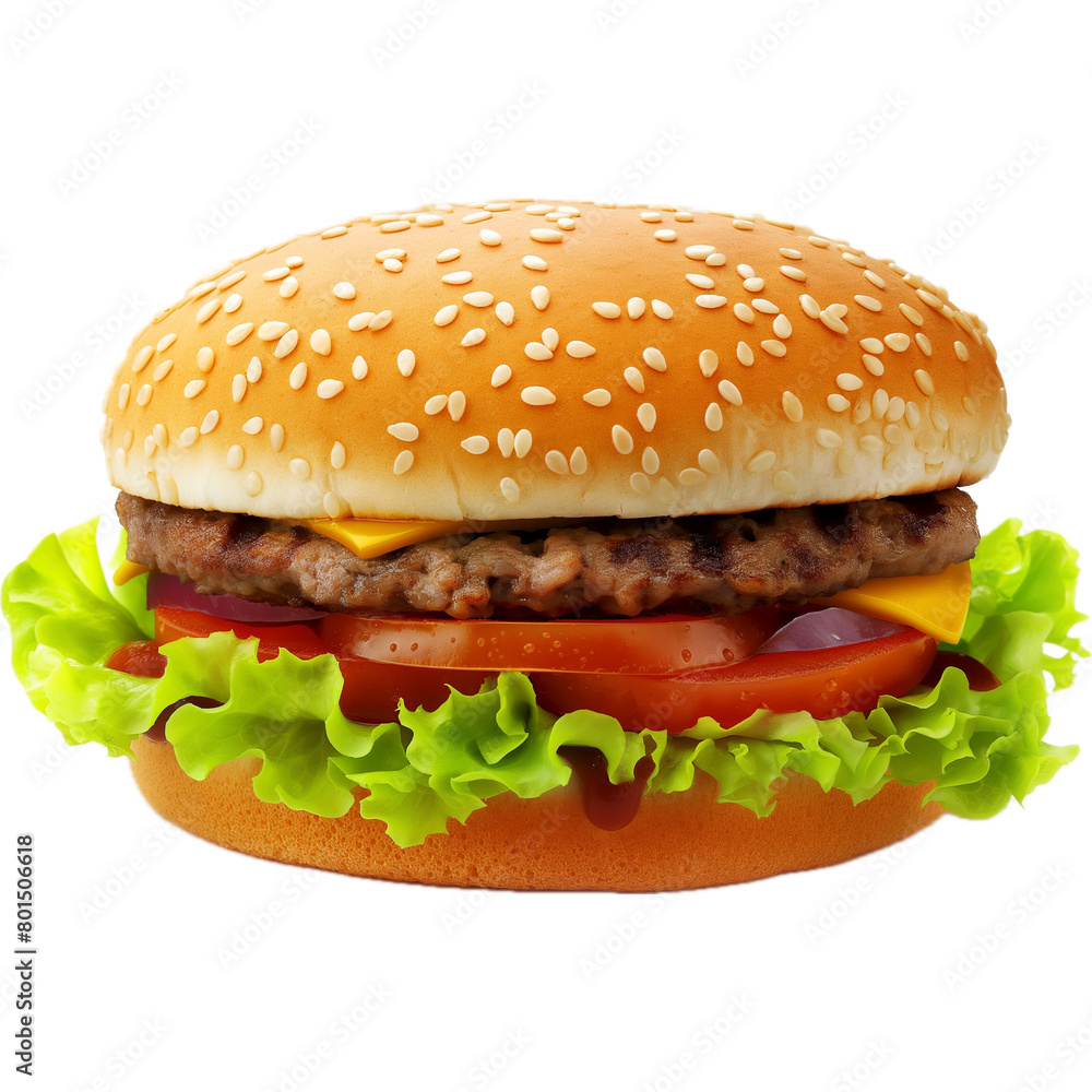 Hamburger, fast food, no background. Hamburger, fast food, no background.