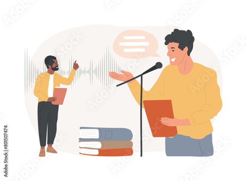 Voice and speech training isolated concept vector illustration.