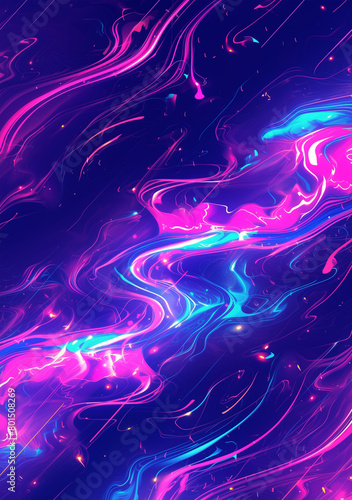 Abstract background with neon marble flow and psychedelic pattern
