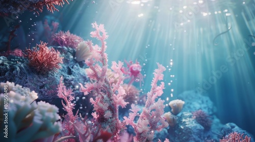 Enchanting Underwater Realm:Delicate Creatures in a Cinematic SeaScape © kittipoj