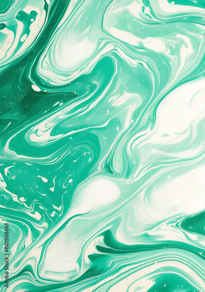 Abstract background with jade green and white marble swirls Abstract background with jade green and white marble swirls