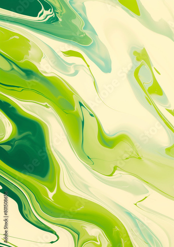 Abstract background with jade green and white marble swirls