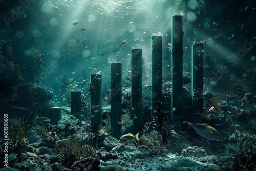 Ethereal Steampunk Visualization of Aquatic Finance Insights