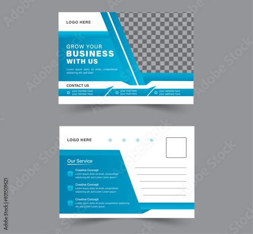 postcard or Eddm design template, Corporate business or marketing agency postcard vector design fully editable file