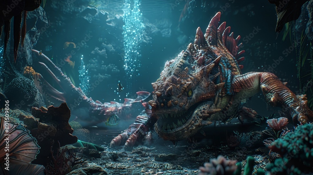 Majestic Tribal Creature Dwelling in the Ethereal Depths of the Underwater Realm Majestic Tribal Creature Dwelling in the Ethereal Depths of the Underwater Realm