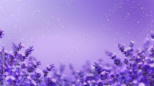  Purple flowers cluster against a dual-toned purple backdrop Stars punctuate the midnight blue expanse of the night sky within the frame
