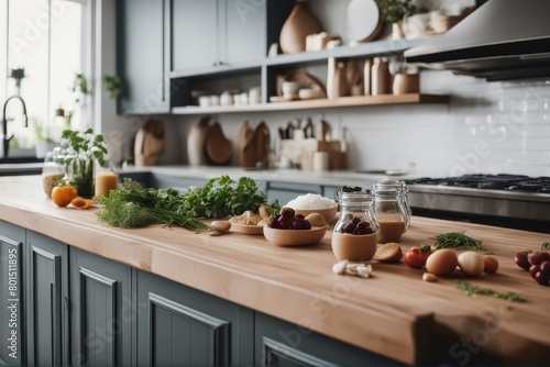 'kitchen countertop food ingredients herbs red new jar lime home mint lemon steel green order tile brown decor herb pasta colours plant house style metal pepper yellow bright fruit living modern'