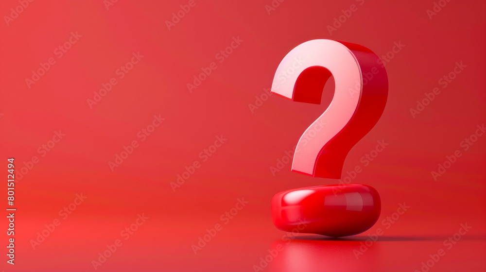 Minimalist Red Gradient Background with Question Mark Minimalist Red Gradient Background with Question Mark