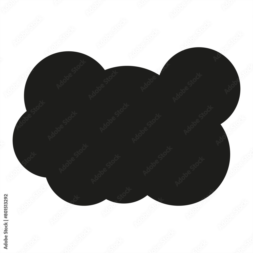 Bold black cloud simple icon - stock vector Bold black cloud simple icon - stock vector