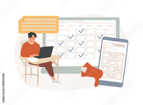 Regular blog posts isolated concept vector illustration.