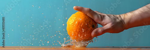 Artful Illustration of the Squeeze Technique Depicted through Citrus Expression