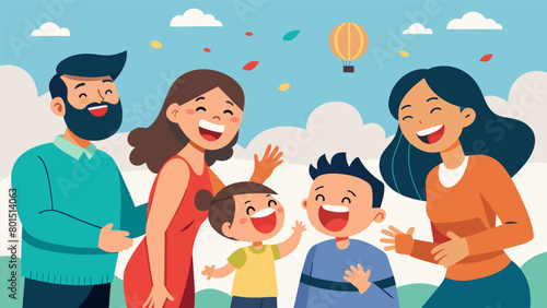Laughter and chatter filling the air as families catch up and make new memories.. Vector illustration