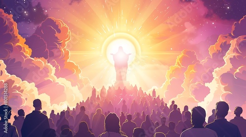 ascension day jesus poster, the day he atoned for his children's sins by ascending to heaven photo