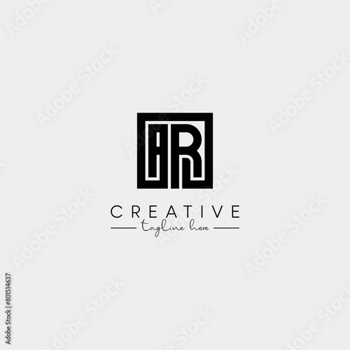 Abstract Minimal Letter AR RA Initial Based Stylish Monogram Logo Design Vector.