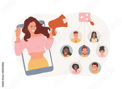 Referral program isolated concept vector illustration.