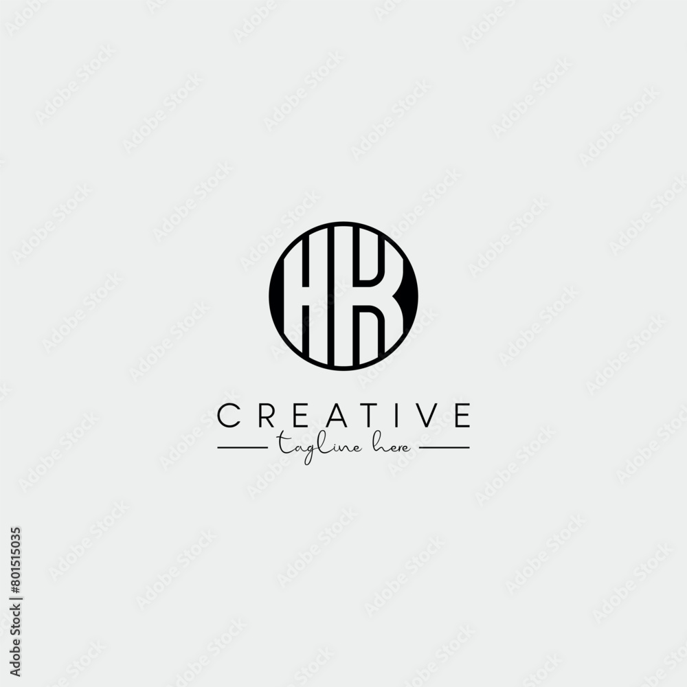 Abstract Minimal Letter HK KH Initial Based Stylish Monogram Logo Design Vector. Abstract Minimal Letter HK KH Initial Based Stylish Monogram Logo Design Vector.