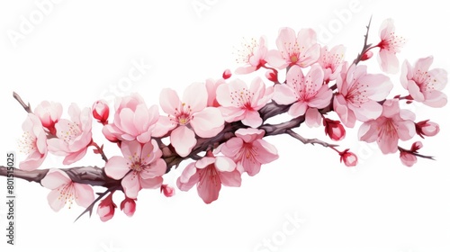 cherry blossoms on a white background   blossom flowers