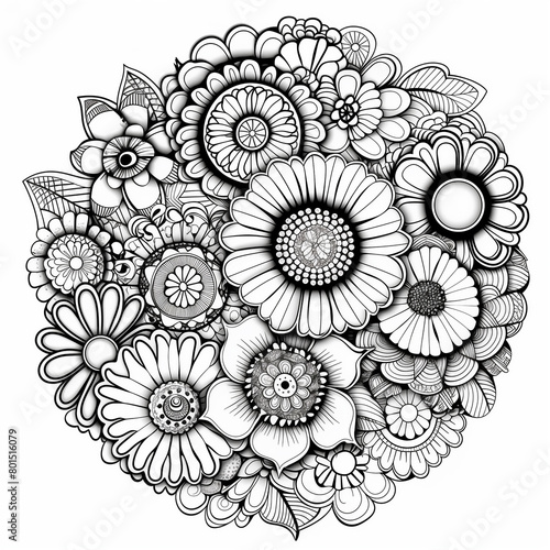 Adult colouring book page