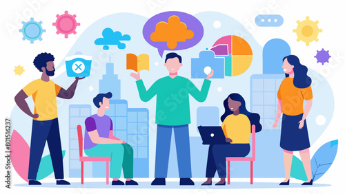 A neurodiversity awareness week is organized by the company including workshops and guest speakers.. Vector illustration