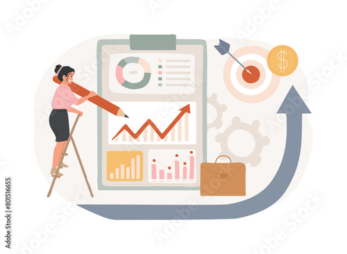 Sales plan for business isolated concept vector illustration.
