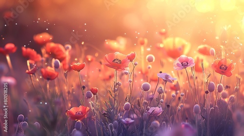 A field of wildflowers stretches as far as the eye can see, each delicate petal capturing the essence of a fleeting moment