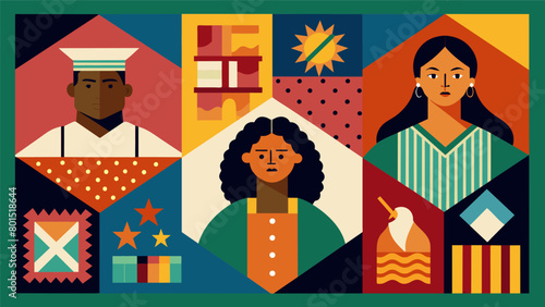 Through the stitches and patterns the quilts capture the spirit of Juneteenth and the ongoing fight for justice.. Vector illustration