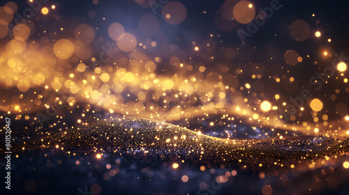 Glitter Celebration Texture with Golden Stream