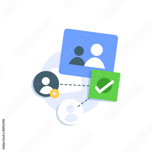Abstract social media and technology with modern trendy color,flat design icon vector illustration