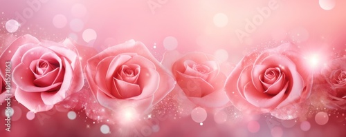 Rose gradient sparkling background illustration with copy space texture for display products 