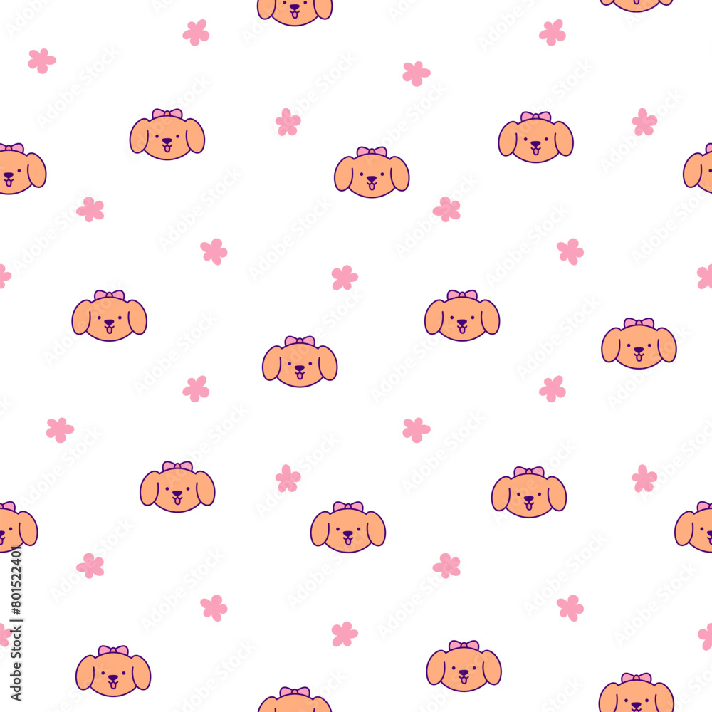 Fototapeta premium Beautiful different elements and characters of a happy lifestyle. Seamless pattern. Hand style. Vector drawing. Design ornaments.