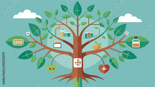 An illustration of a tree with traditional medicine represented as the roots and alternative treatments like ketamine as the branches showing how they.