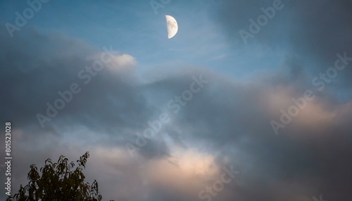 moon over the clouds