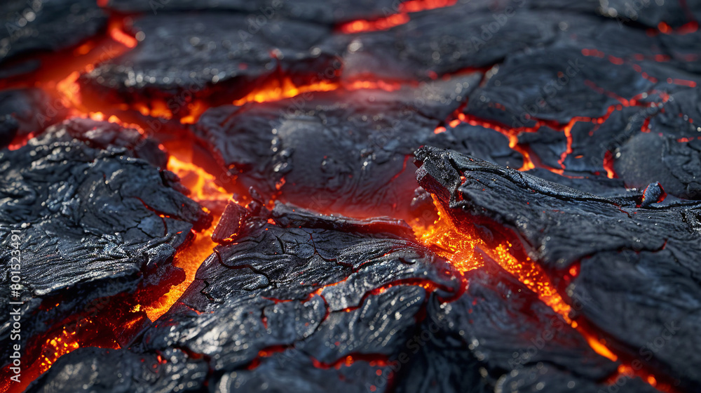 Lava Fire heat red cracked ground texture after eruption volcano Lava Fire heat red cracked ground texture after eruption volcano