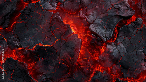 Lava Fire heat red cracked ground texture after eruption volcano