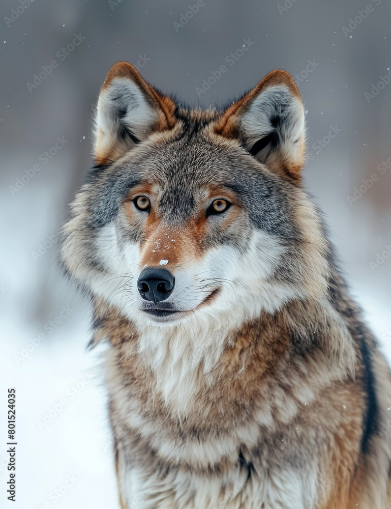 the most beautiful super photorealistic picture of wolf