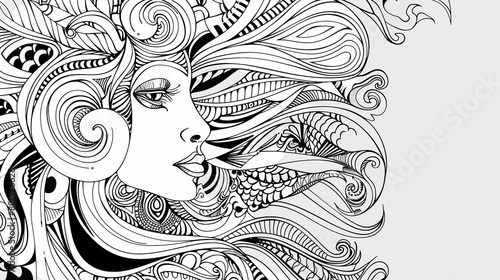 Adult colouring book page	
