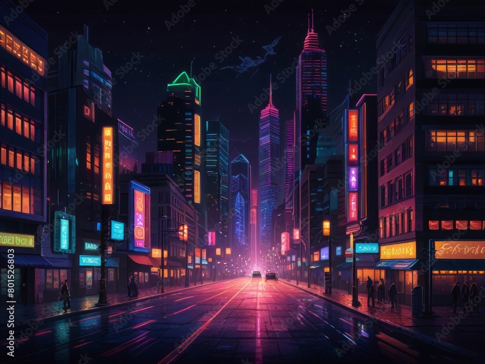 neon city at night aesthetic