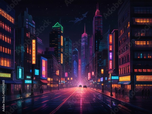 neon city at night aesthetic
