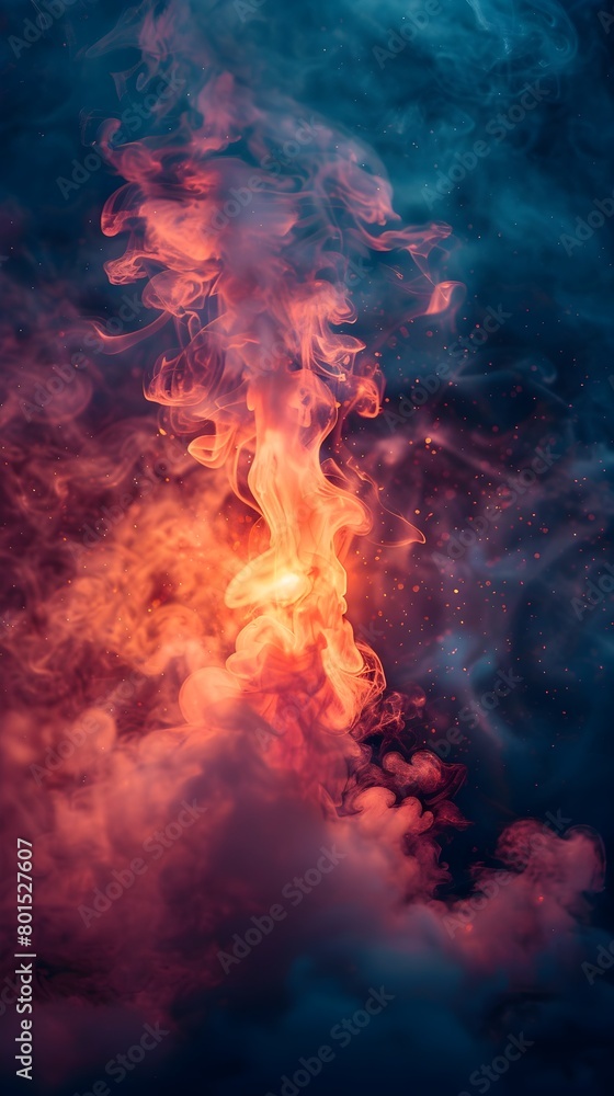 Captivating Fiery Explosion in Surreal Atmospheric Landscape